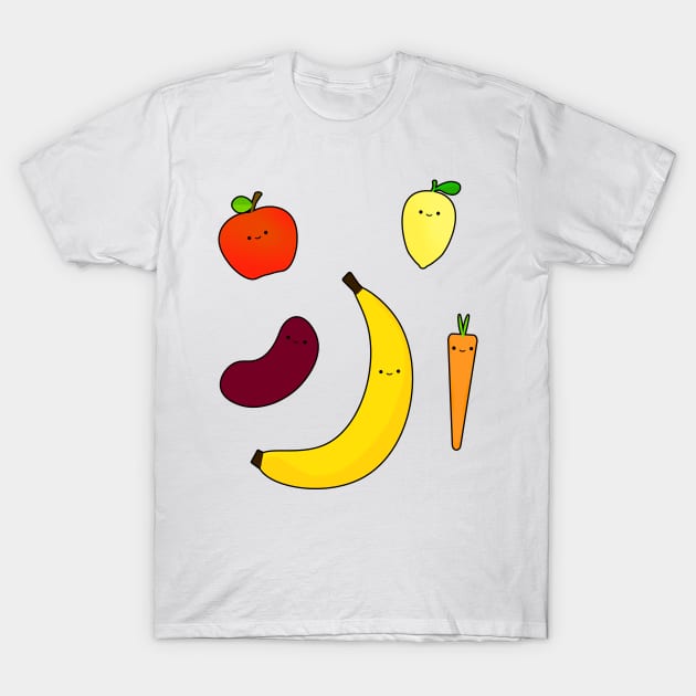 Cute Fruits & Vegetables T-Shirt by PH-Design